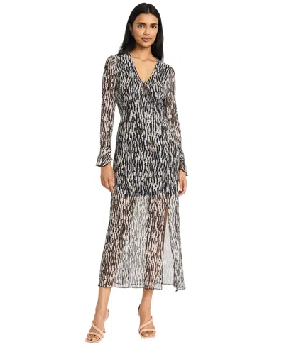 Donna Morgan Women's Long-sleeve A-line Dress In Multi