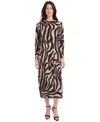 Donna Morgan Women's Long-sleeve Midi Dress In Black
