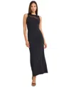 Donna Morgan Scuba Crepe Back Slit Dress In Black