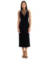 Donna Morgan Women's Mock Neck Midi Dress In Black
