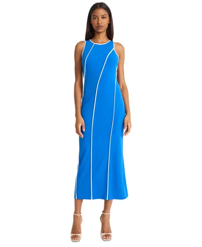 Donna Morgan Women's Piped-seam Sleeveless Bodycon Dress In Princess Blue