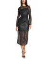 Donna Morgan Women's Sequined Midi Dress In Black