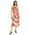 Donna Morgan For Maggy Cowl Neck Sleeveless A-line Midi Dress In Multi