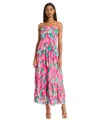 Donna Morgan For Maggy Square Neck Tiered Maxi Dress In Multi