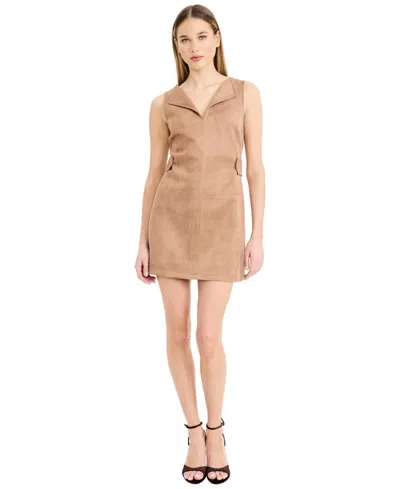 Donna Morgan Women's Sleeveless V-neck Mini Dress In Chocolate Malt