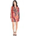 Donna Morgan Women's Tie Front Mini Dress In Multi