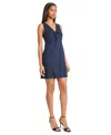 Donna Morgan Women's Tie-front Sleeveless Mini Dress In Blue