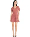 Donna Morgan Women's V-neck Mini Dress In Pink