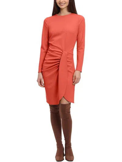 Donna Morgan Womens Crepe Faux Wrap Wear To Work Dress In Multi