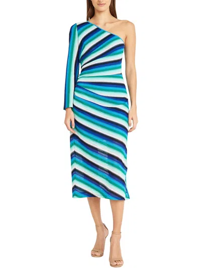 Donna Morgan Womens Crochet Striped Maxi Dress In Multi