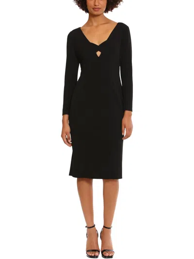 Donna Morgan Womens Cut-out Party Midi Dress In Black