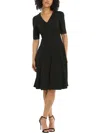 Donna Morgan Womens Pocketed Midi Fit & Flare Dress In Black