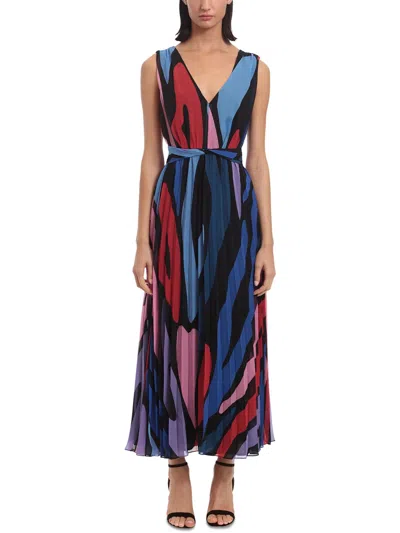 Donna Morgan Women's Printed Pleated Maxi Dress In Multi