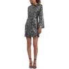 Donna Morgan Womens Sequined Mini Sheath Dress In Silver