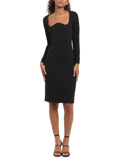 Donna Morgan Womens Solid Polyester Bodycon Dress In Black
