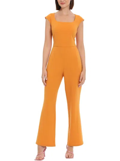 Donna Morgan Womens Square Neck Flare Leg Jumpsuit