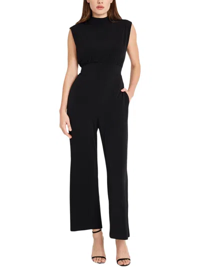 Donna Morgan Womens Waist Tie Sleeveless Jumpsuit In Black