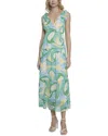 Donna Morgan Yoryu Gold Stripe Print Midi Dress In Multi
