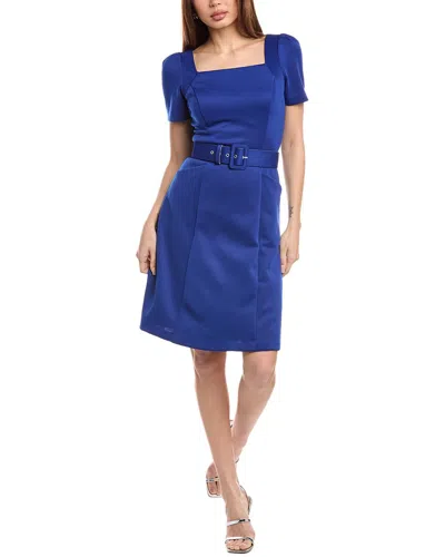 Donna Ricco Belted Mini Dress In Blue