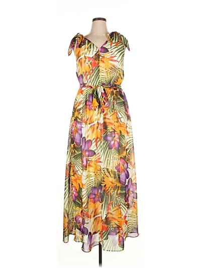 Pre-owned Donna Ricco Casual Dress In Yellow