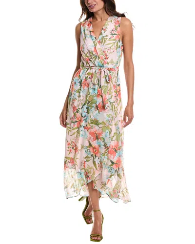 Donna Ricco Chiffon Sleeveless Midi In Pink