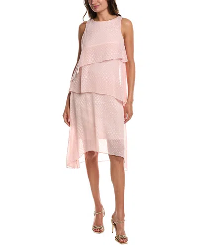 Donna Ricco Chiffon Sleeveless Midi In Pink