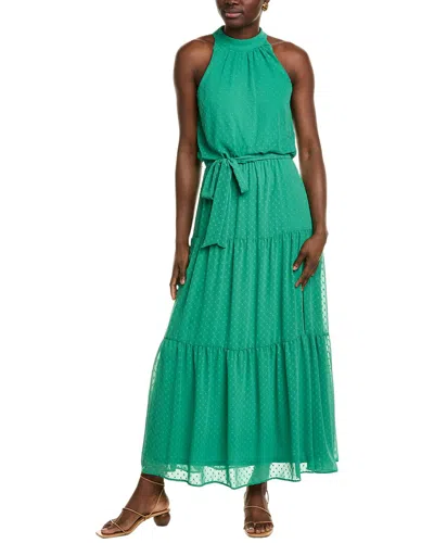 Donna Ricco Clip Dot Chiffon Maxi Dress