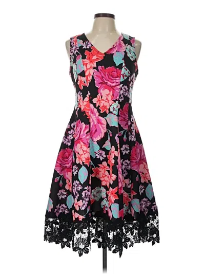 Pre-owned Donna Ricco Cocktail Dress In Black