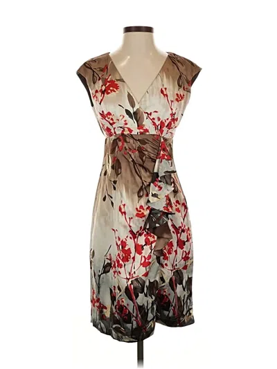 Pre-owned Donna Ricco Cocktail Dress In Brown