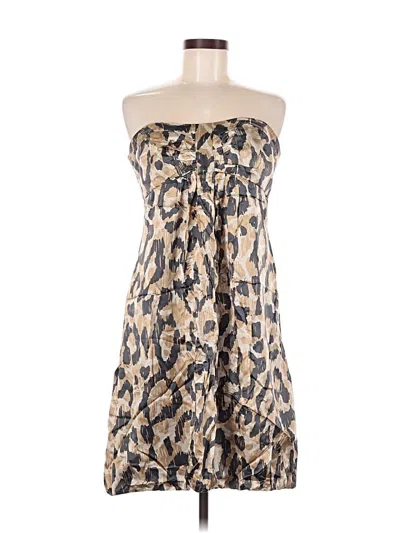 Pre-owned Donna Ricco Cocktail Dress In Brown