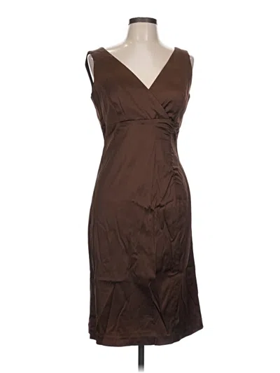 Pre-owned Donna Ricco Cocktail Dress In Brown