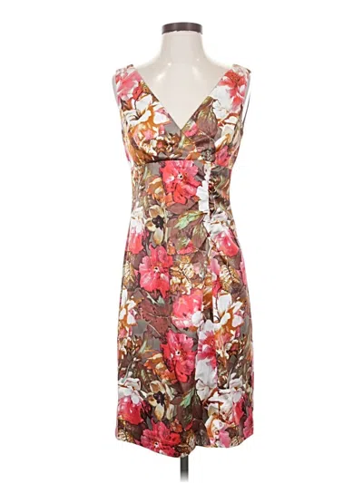 Pre-owned Donna Ricco Cocktail Dress In Brown
