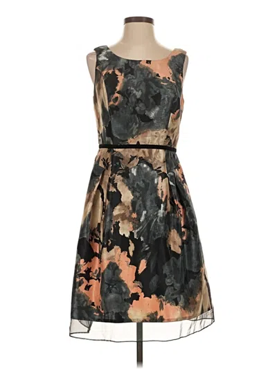 Pre-owned Donna Ricco Cocktail Dress In Brown