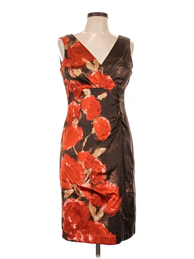 Pre-owned Donna Ricco Cocktail Dress In Brown