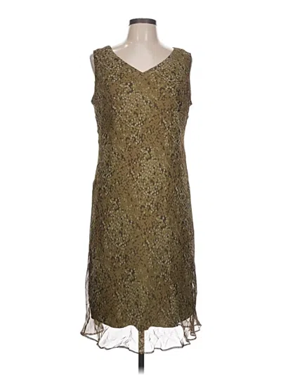 Pre-owned Donna Ricco Cocktail Dress In Brown