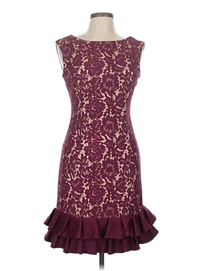 Pre-owned Donna Ricco Cocktail Dress In Burgundy