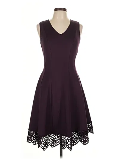 Pre-owned Donna Ricco Cocktail Dress In Burgundy
