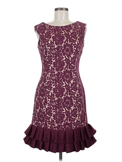 Pre-owned Donna Ricco Cocktail Dress In Burgundy