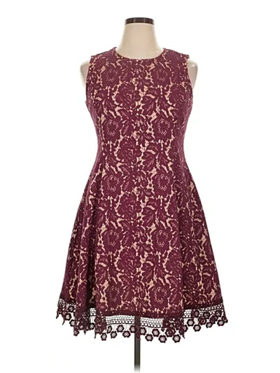 Pre-owned Donna Ricco Cocktail Dress In Burgundy
