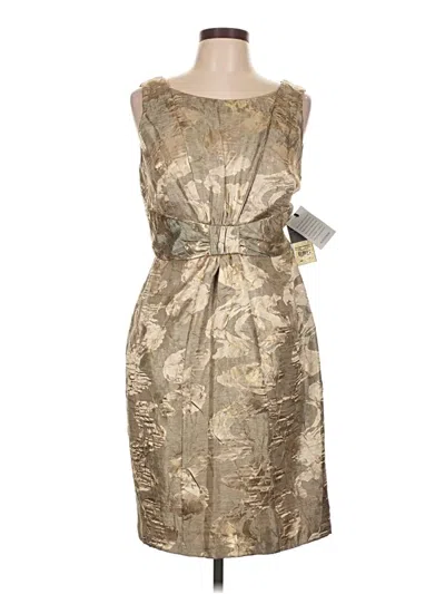 Pre-owned Donna Ricco Cocktail Dress In Gold