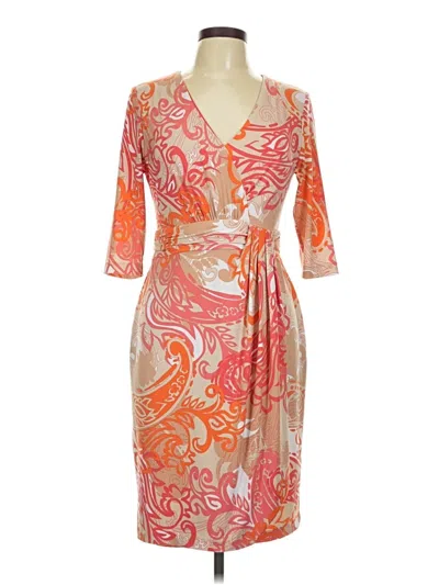 Pre-owned Donna Ricco Cocktail Dress In Orange