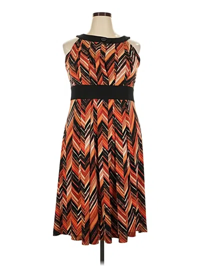Pre-owned Donna Ricco Cocktail Dress In Orange