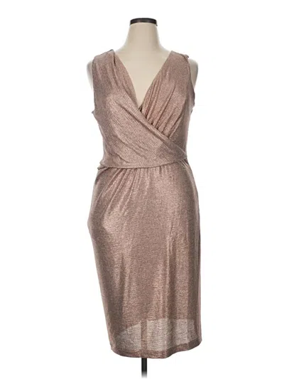 Pre-owned Donna Ricco Cocktail Dress In Tan
