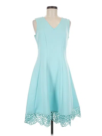 Pre-owned Donna Ricco Cocktail Dress In Teal