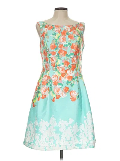 Pre-owned Donna Ricco Cocktail Dress In Teal