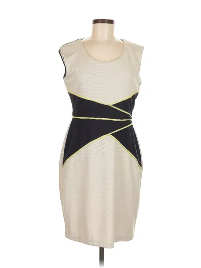 Pre-owned Donna Ricco Cocktail Dress In White