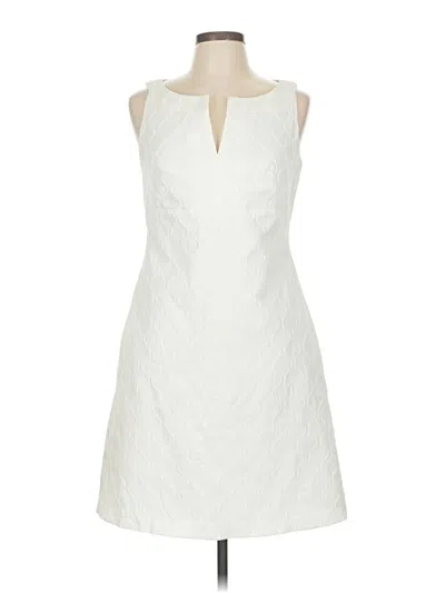 Pre-owned Donna Ricco Cocktail Dress In White