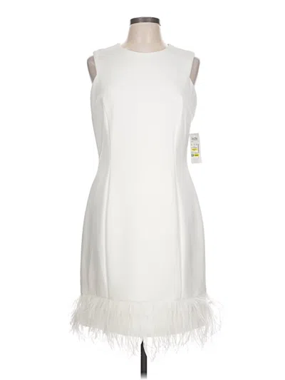 Pre-owned Donna Ricco Cocktail Dress In White