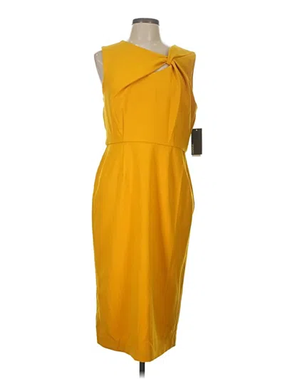 Pre-owned Donna Ricco Cocktail Dress In Yellow