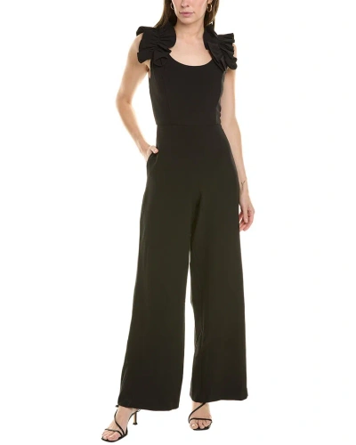 Donna Ricco Crepe Jumpsuit In Black